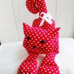 ROUGE imprime petits coeurs blancs