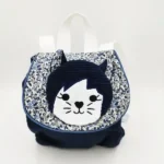 Velours côtelé bleu marine imprimé liberty