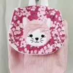 Sac à dos velours côtelé rose SAKURA cerise