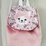 velours côtelé rose SAKURA gris