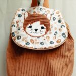 Sac à dos velours côtelé cognac GRAOU