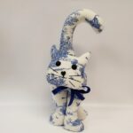 Petit debout Jouy bleu fond blanc